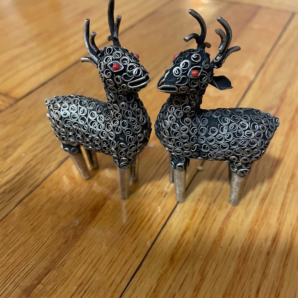 Antique Nepal Filigree Deers